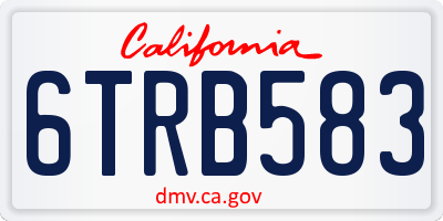 CA license plate 6TRB583