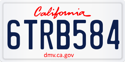 CA license plate 6TRB584
