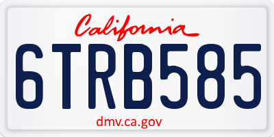 CA license plate 6TRB585