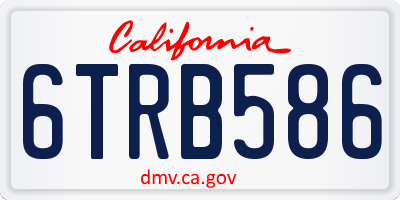 CA license plate 6TRB586