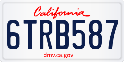CA license plate 6TRB587