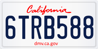 CA license plate 6TRB588