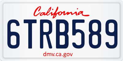 CA license plate 6TRB589