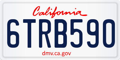 CA license plate 6TRB590