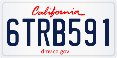 CA license plate 6TRB591