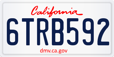 CA license plate 6TRB592