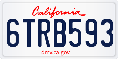 CA license plate 6TRB593