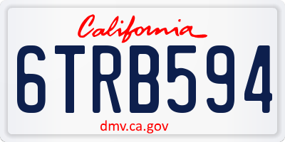 CA license plate 6TRB594