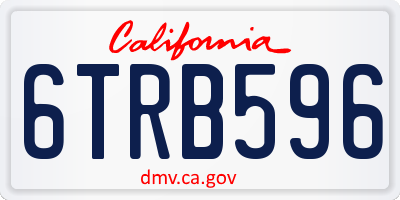 CA license plate 6TRB596