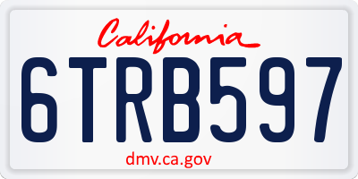 CA license plate 6TRB597