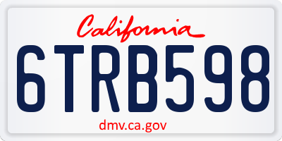 CA license plate 6TRB598