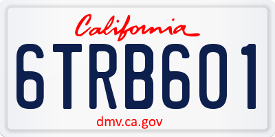 CA license plate 6TRB601