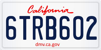 CA license plate 6TRB602