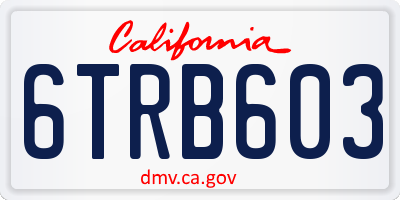 CA license plate 6TRB603