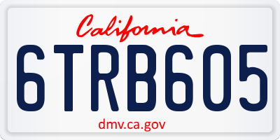 CA license plate 6TRB605