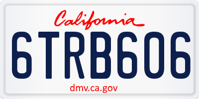 CA license plate 6TRB606