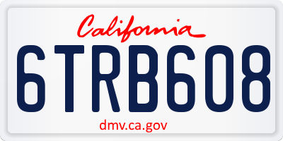 CA license plate 6TRB608
