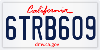 CA license plate 6TRB609
