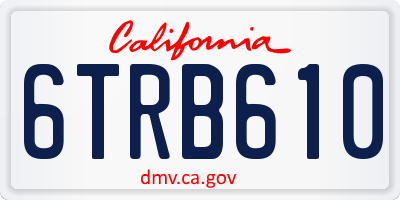 CA license plate 6TRB610