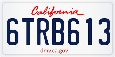 CA license plate 6TRB613