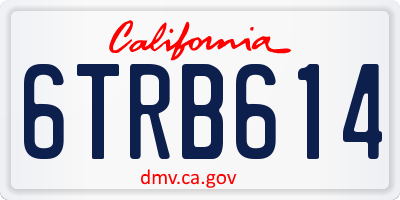 CA license plate 6TRB614