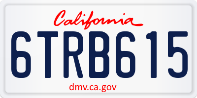 CA license plate 6TRB615