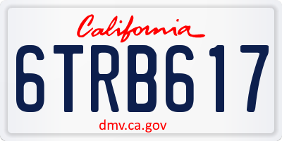 CA license plate 6TRB617