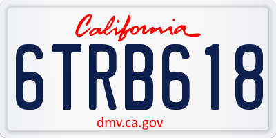 CA license plate 6TRB618