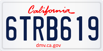 CA license plate 6TRB619