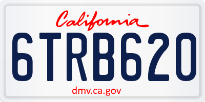 CA license plate 6TRB620