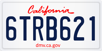 CA license plate 6TRB621