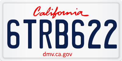 CA license plate 6TRB622