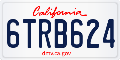 CA license plate 6TRB624