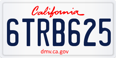 CA license plate 6TRB625