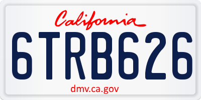 CA license plate 6TRB626