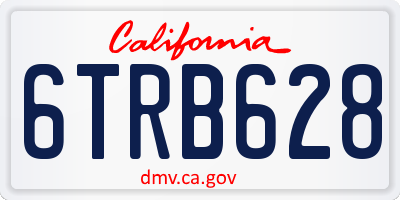 CA license plate 6TRB628
