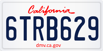 CA license plate 6TRB629
