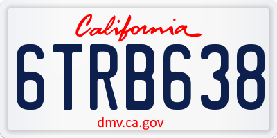 CA license plate 6TRB638