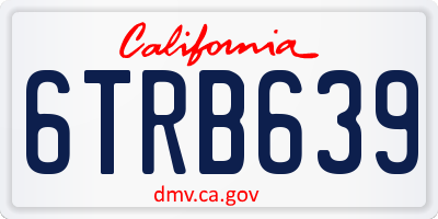 CA license plate 6TRB639