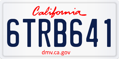 CA license plate 6TRB641