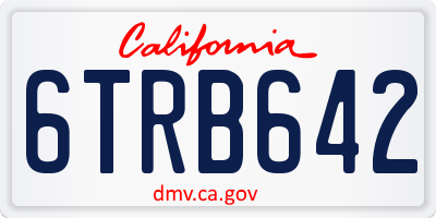 CA license plate 6TRB642