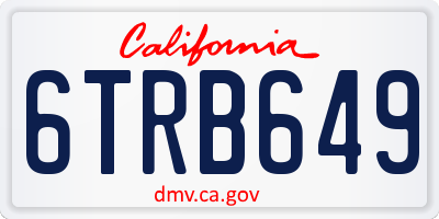 CA license plate 6TRB649