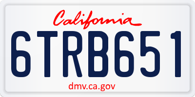 CA license plate 6TRB651