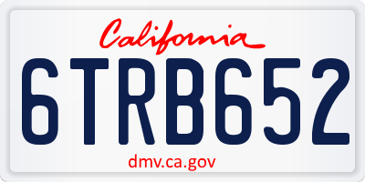 CA license plate 6TRB652