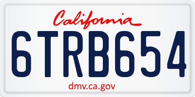 CA license plate 6TRB654