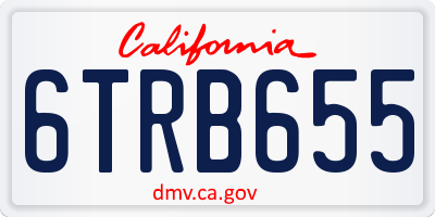 CA license plate 6TRB655