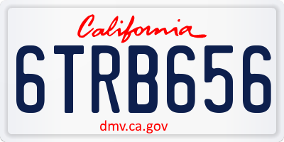 CA license plate 6TRB656