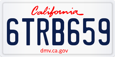 CA license plate 6TRB659