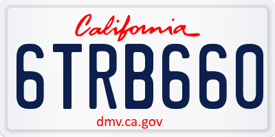 CA license plate 6TRB660