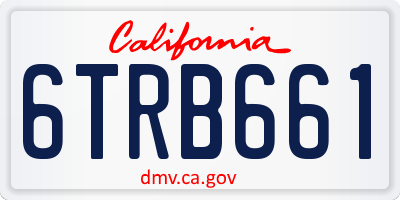 CA license plate 6TRB661